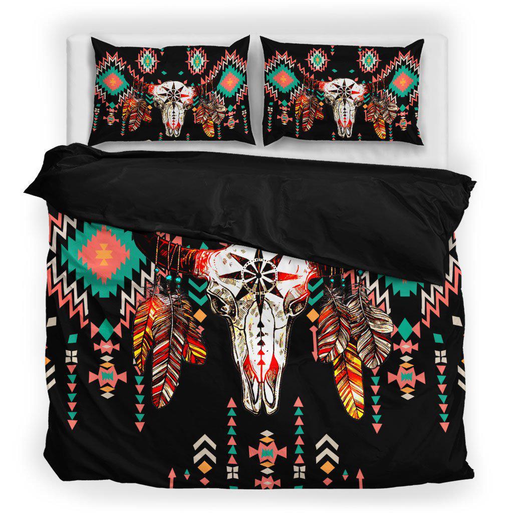 WelcomeNative Buffalo Skull Motifs Hoodie Dress, 3D Hoodie Dress,All Over Print Hoodie Dress