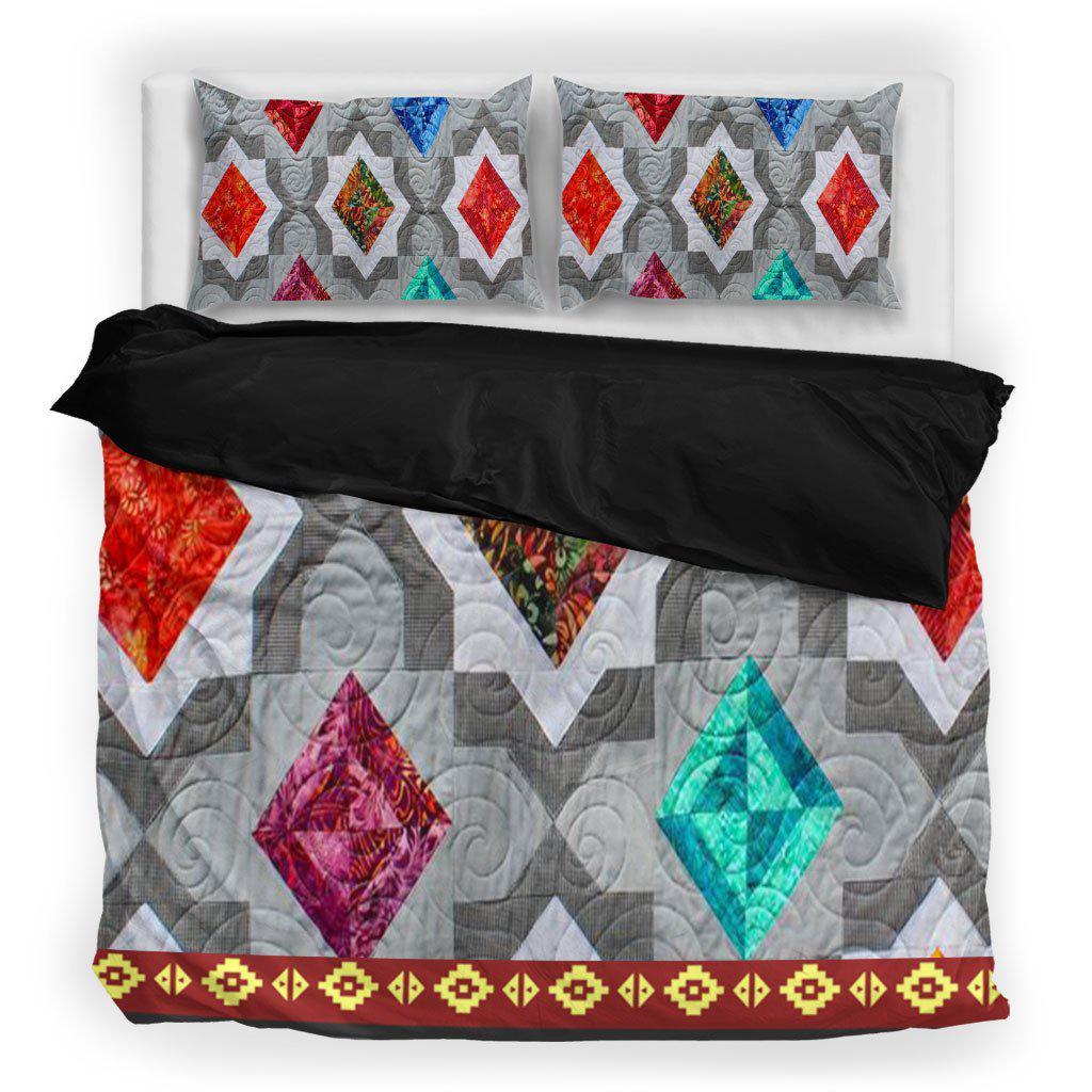 WelcomeNative Native Diamond Motifs Bedding Set, 3D Bedding Set, All Over Print, Native American