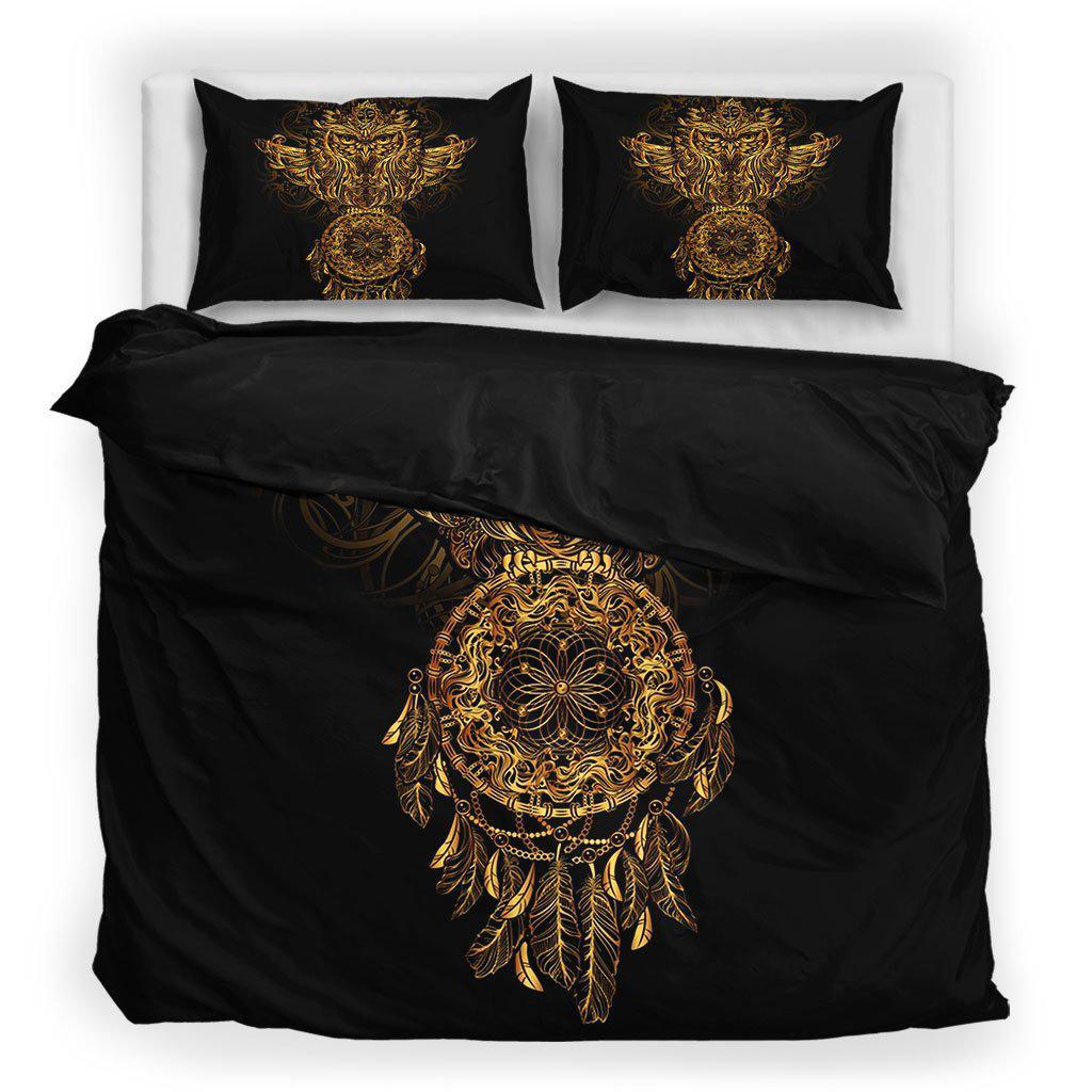WelcomeNative Black Native Owl Dream Bedding Set, 3D Bedding Set, All Over Print, Native American