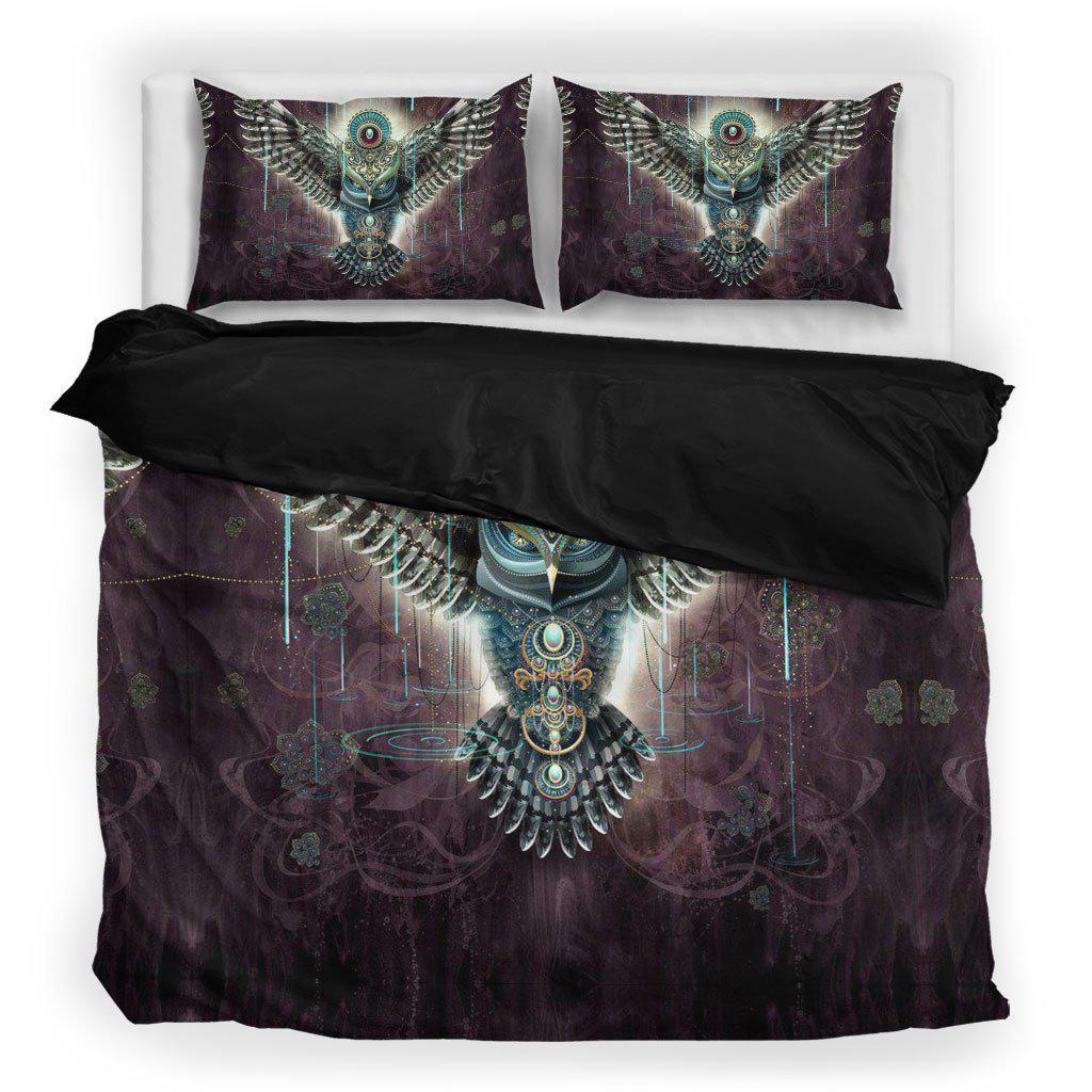 WelcomeNative Brown Native Owl Bedding Set, 3D Bedding Set, All Over Print, Native American