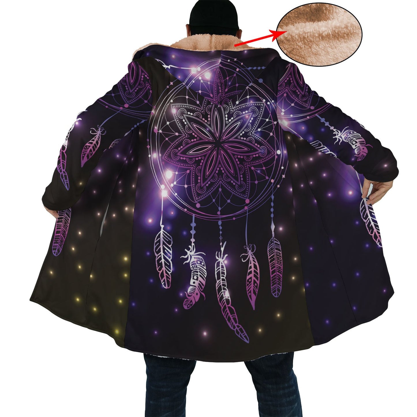 WelcomeNative Purple Dreamcatcher Hoodie Dress, 3D Hoodie Dress, All Over Print Hoodie Dress