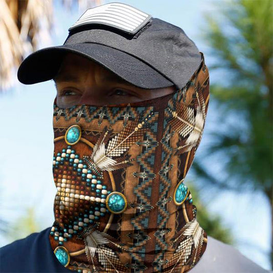 WelcomeNative Native American Pattern Bandana Face Mask, Neck Gaiter #34