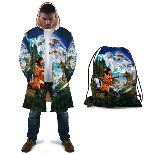 WelcomeNative Heart Chief Native 3D Dream Cloak, All Over Print Dream Cloak, Native American