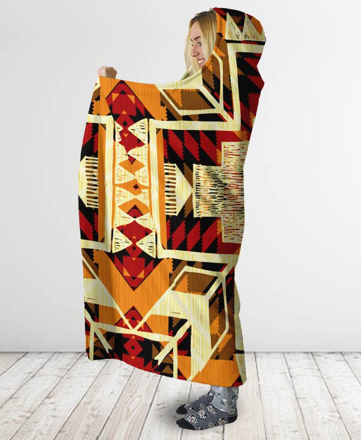 WelcomeNative Native Pattern Hooded Blanket, All Over Print, Native American