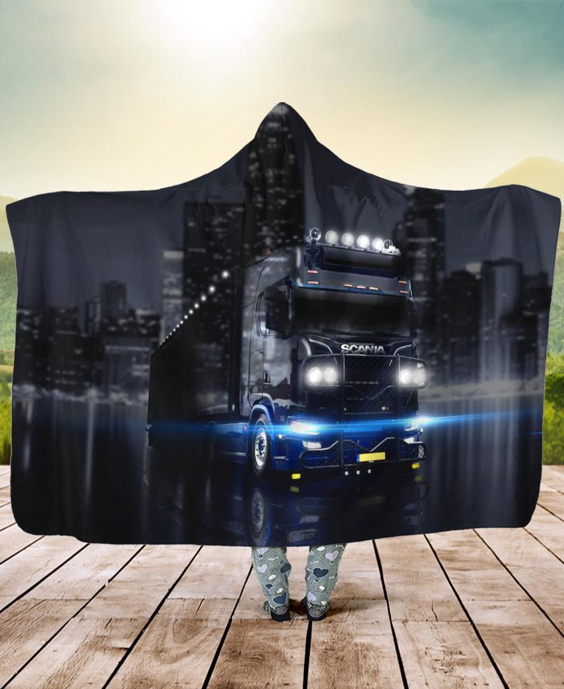 WelcomeNative Trucker City Hooded Blanket, All Over Print, Native American