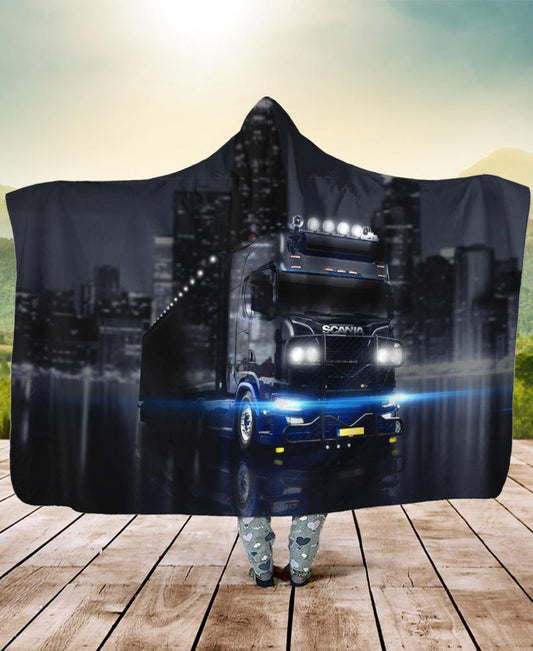 WelcomeNative Trucker City Hooded Blanket, All Over Print, Native American