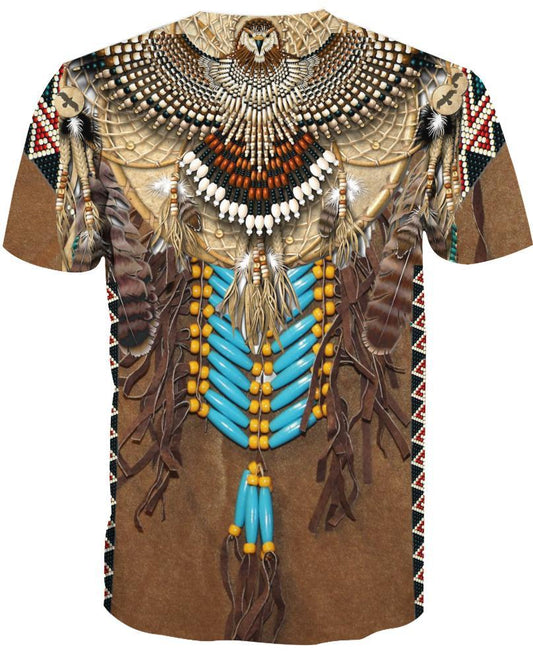 WelcomeNative Native Fringed Motifs, 3D T Shirt, All Over Print T Shirt, Native American