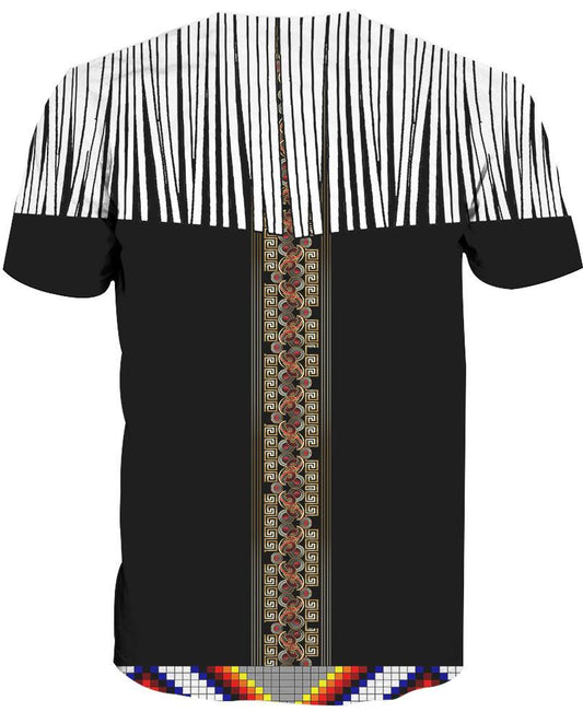 WelcomeNative Black Native Vignette, 3D T Shirt, All Over Print T Shirt, Native American