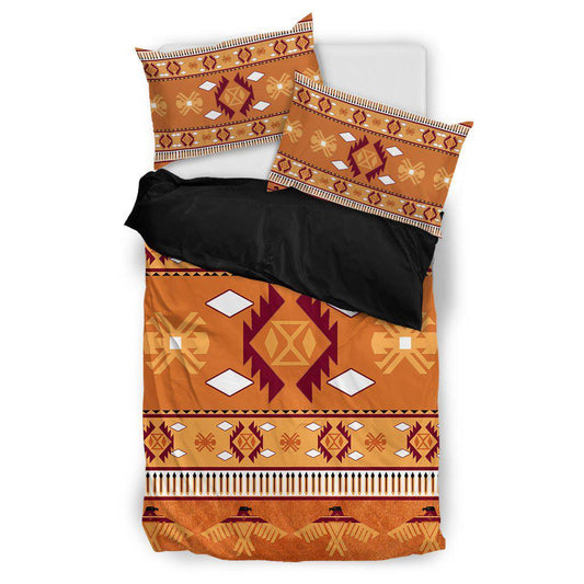 WelcomeNative Oranges Native Pattern Bedding Set, 3D Bedding Set, All Over Print, Native American