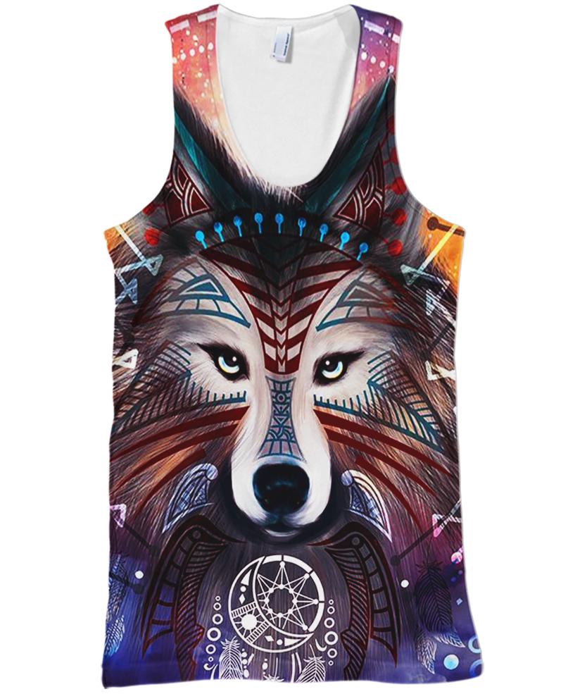 WelcomeNative Wolf Native Hoodie, All Over Print Hoodie, Native American