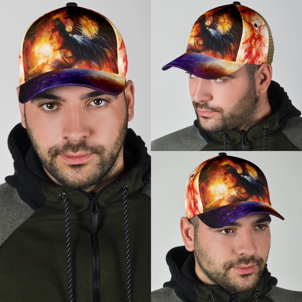 WelcomeNative Native American Man Cap, 3D Cap , All Over Print Cap