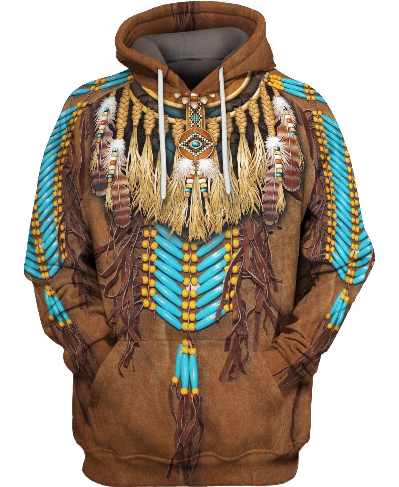 WelcomeNative Brown Native Pattern 3D Dream Cloak, All Over Print Dream Cloak, Native American