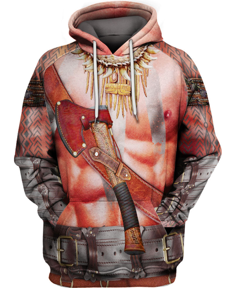 WelcomeNative Brown Choker Native American 3D Hoodie, All Over Print Hoodie