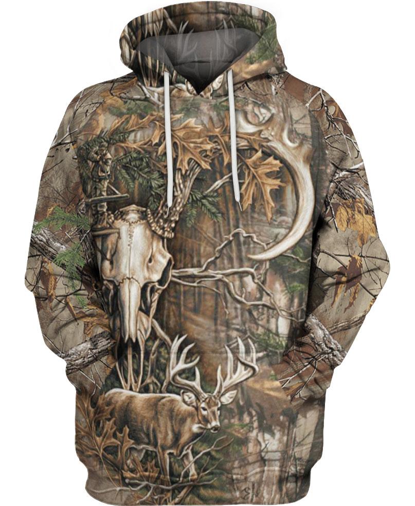 WelcomeNative Forest Skull Spirit 3D Hoodie, All Over Print Hoodie, Native American