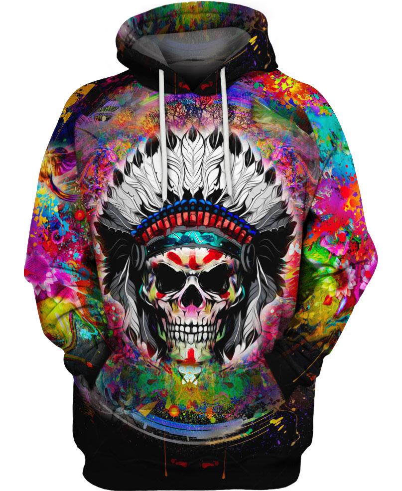 Color Native Skull - Welcome Native Spirit