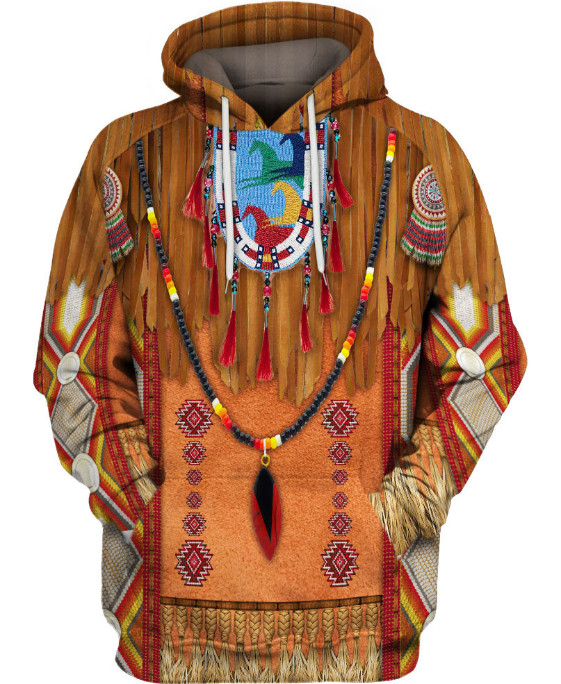 WelcomeNative Tassels Style Native American Hoodie, All Over Print Hoodie, Native American