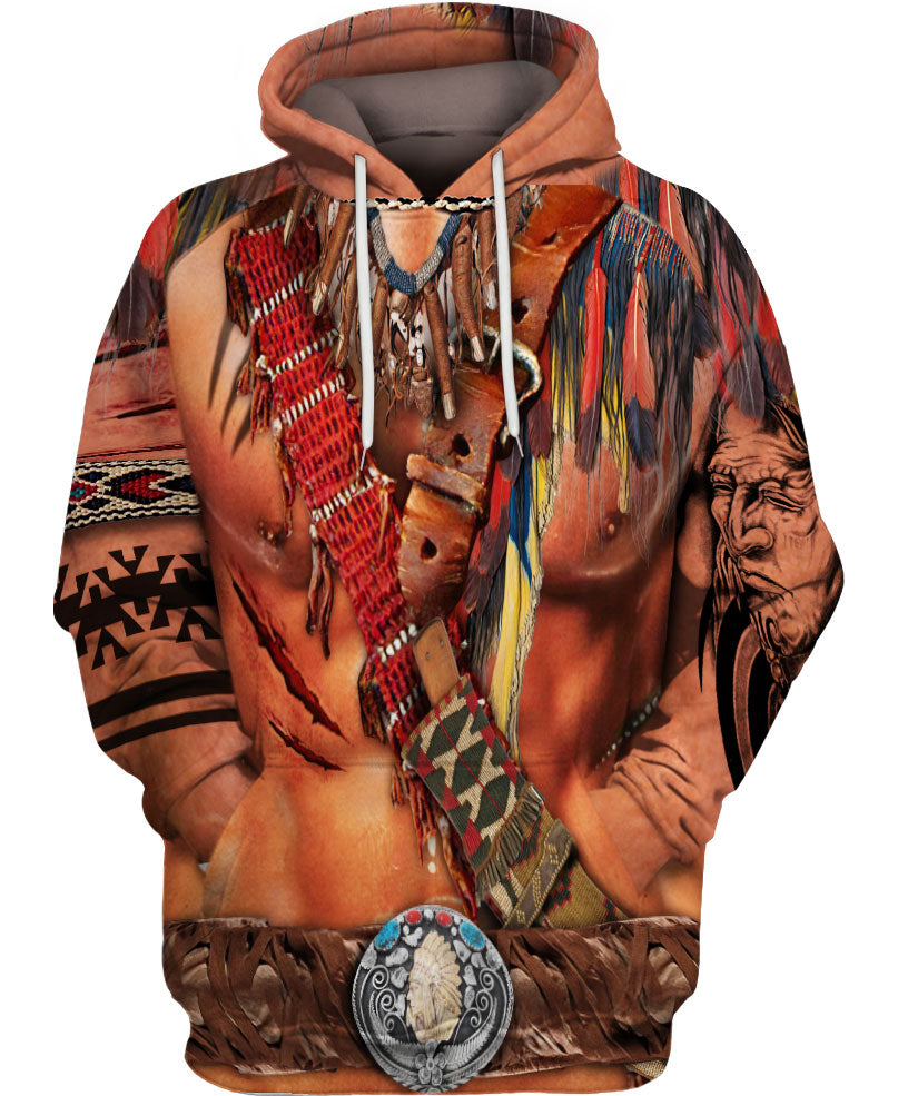 Warrior Style Native Ameican All Over Printed Shirt