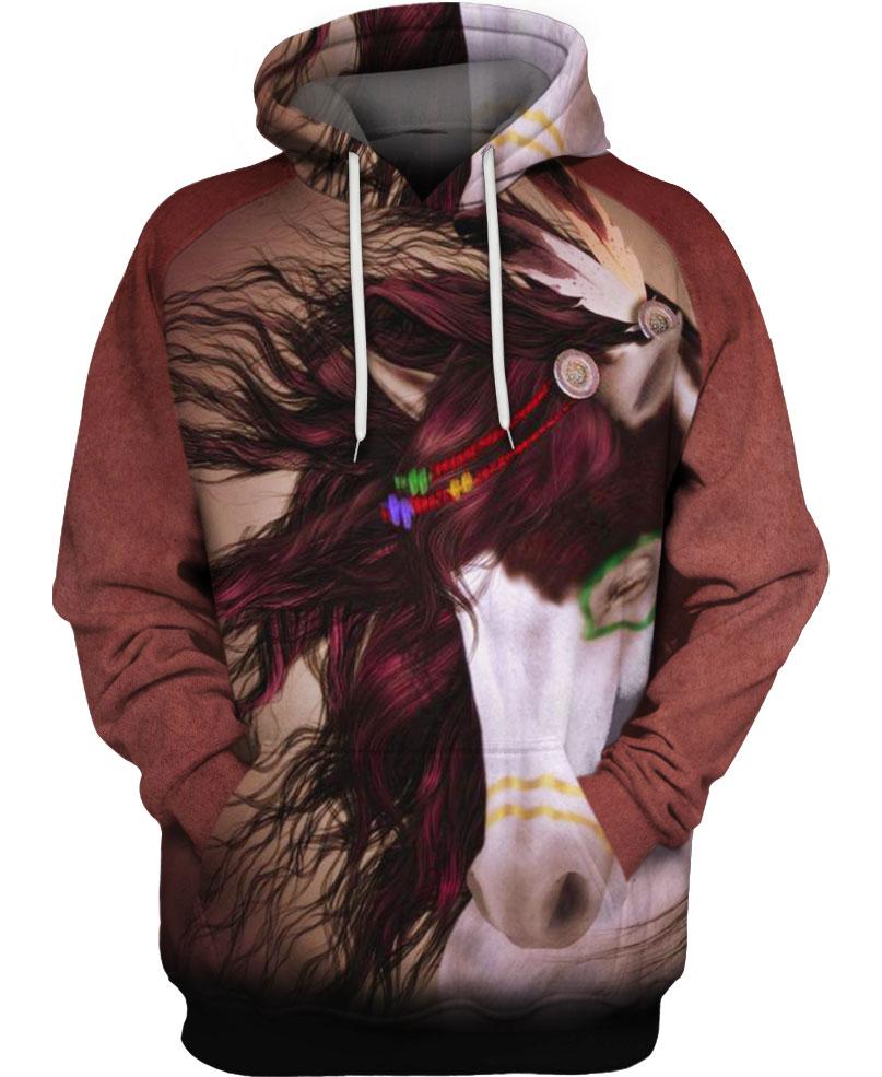 WelcomeNative Beautiful Horse 3D Hoodie, All Over Print Hoodie, Native American