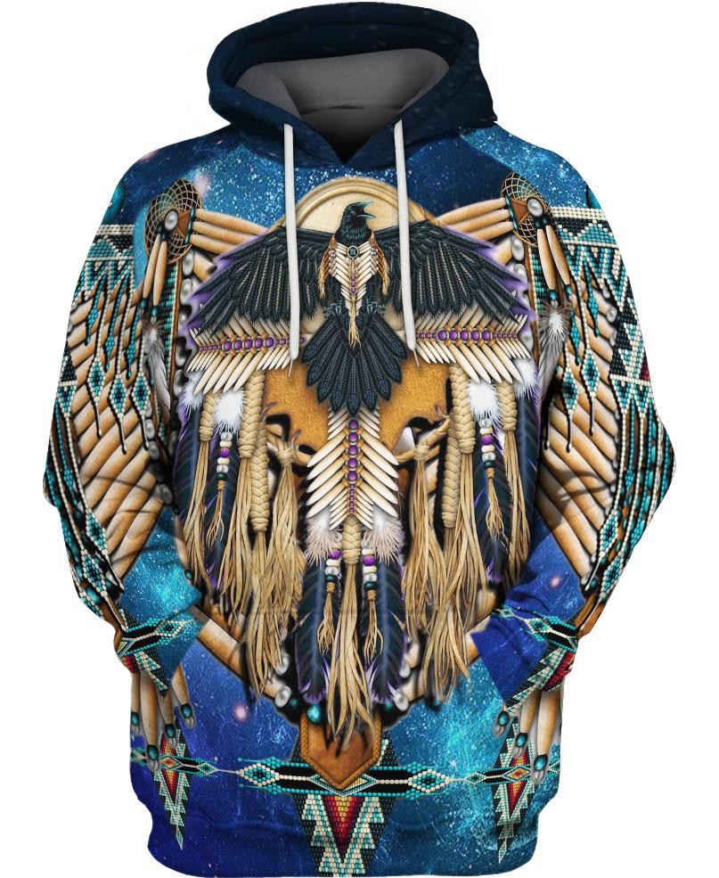 WelcomeNative 3D Fringed Motifs Hoodie Dress, 3D Hoodie Dress, All Over Print Hoodie Dress