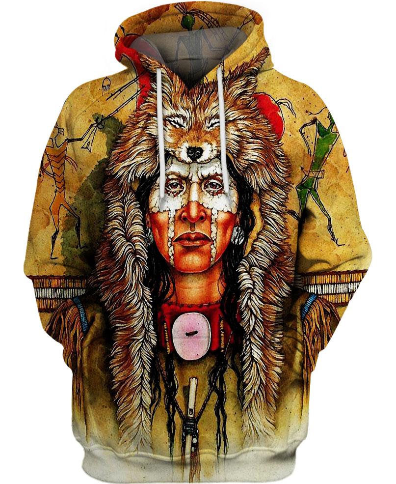 WelcomeNative Native Fur Hat Hoodie, All Over Print Hoodie, Native American