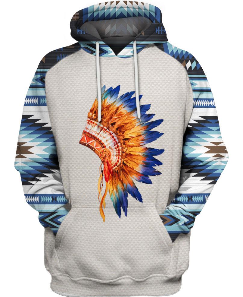 WelcomeNative Native Headdress Hoodie, All Over Print Hoodie, Native American