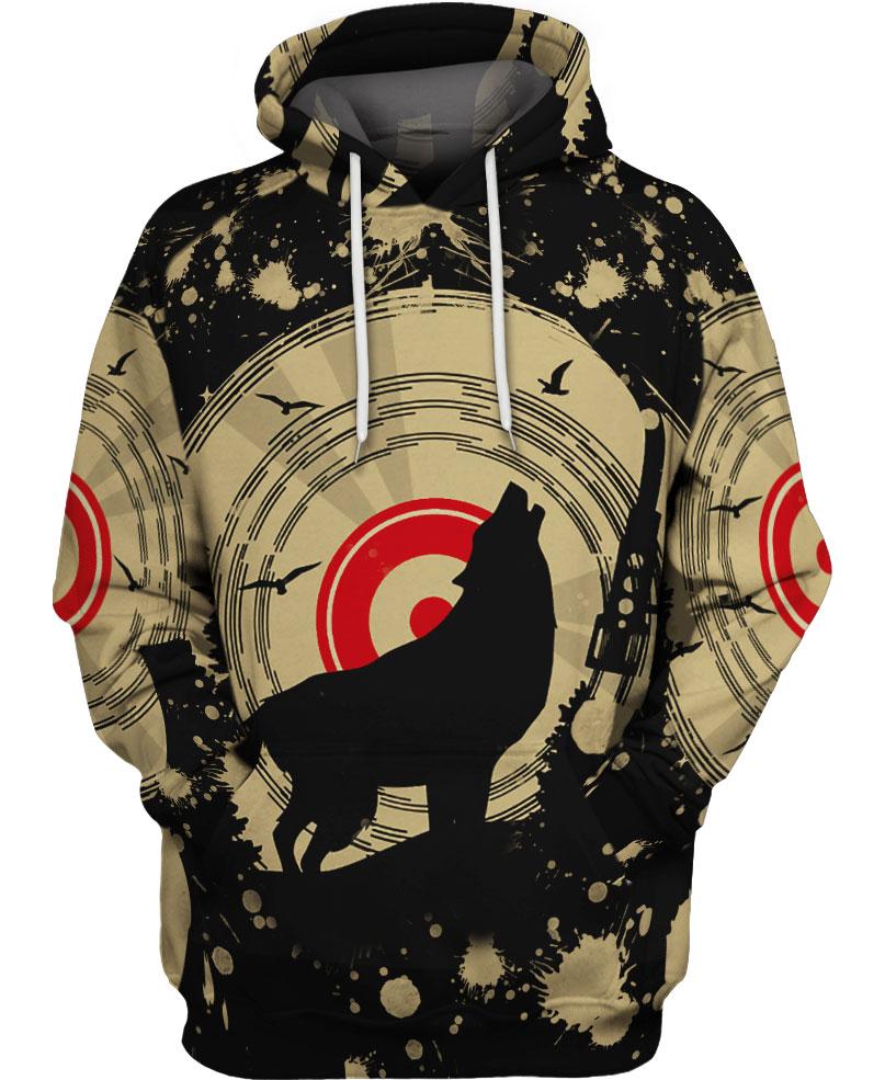 WelcomeNative Black Wolf Native 3D Hoodie, All Over Print Hoodie, Native American