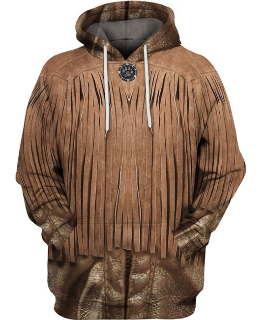 WelcomeNative Brown Tassels 3D Hoodie, All Over Print Hoodie, Native American