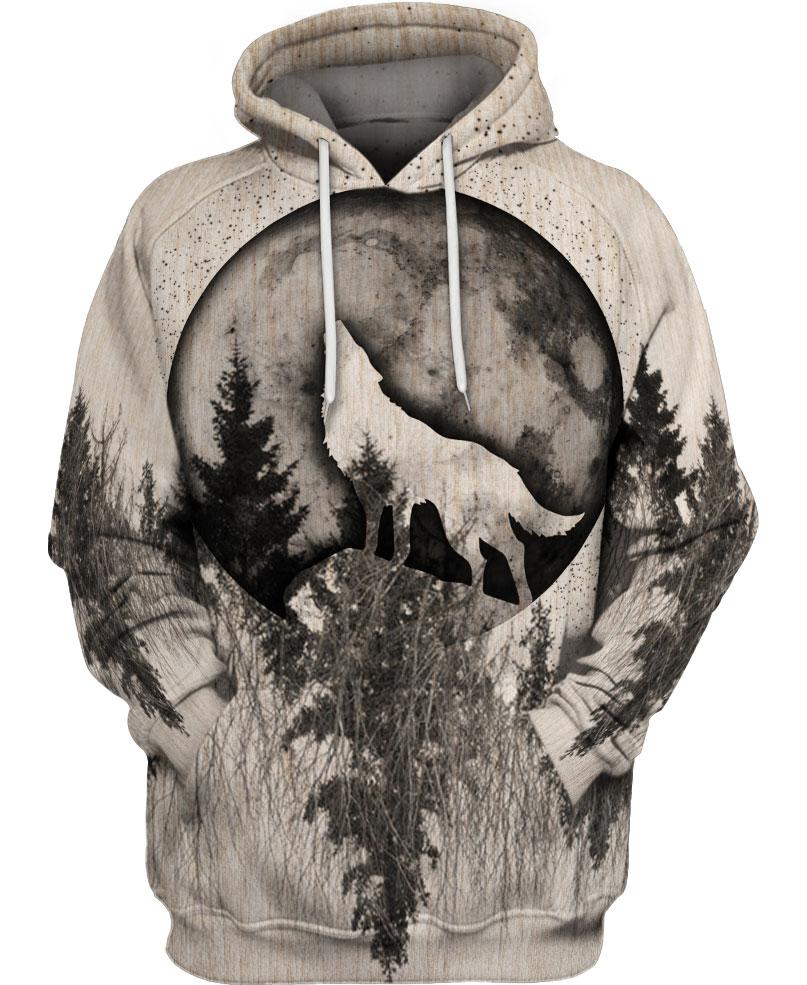 WelcomeNative Ancient Native Wolf 3D Hoodie, All Over Print Hoodie, Native American