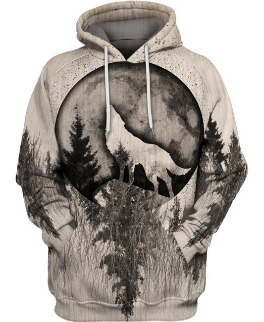 WelcomeNative Ancient Native Wolf 3D Hoodie, All Over Print Hoodie, Native American