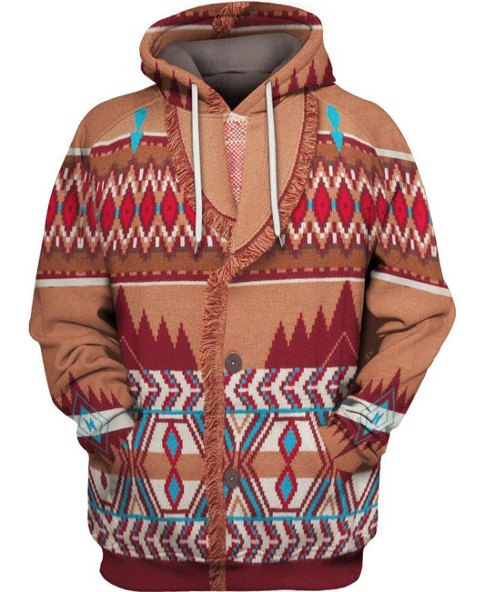 WelcomeNative Brown Pattern Legging, 3D Legging, All Over Print Legging