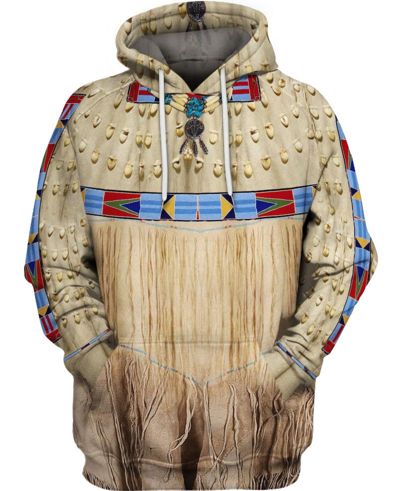 WelcomeNative Tassels Brown 3D Hoodie, All Over Print Hoodie, Native American