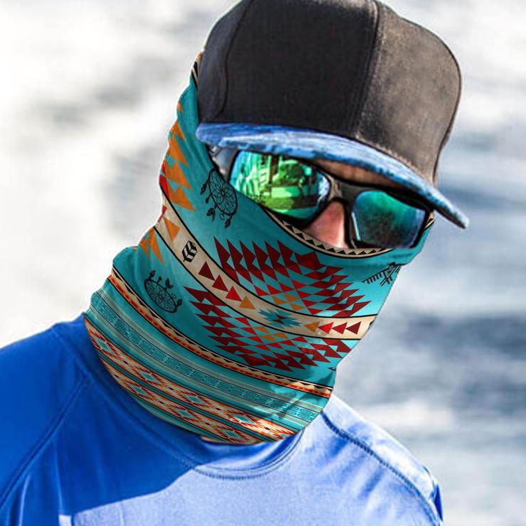 WelcomeNative Native American Pattern Bandana Face Mask, Neck Gaiter #01