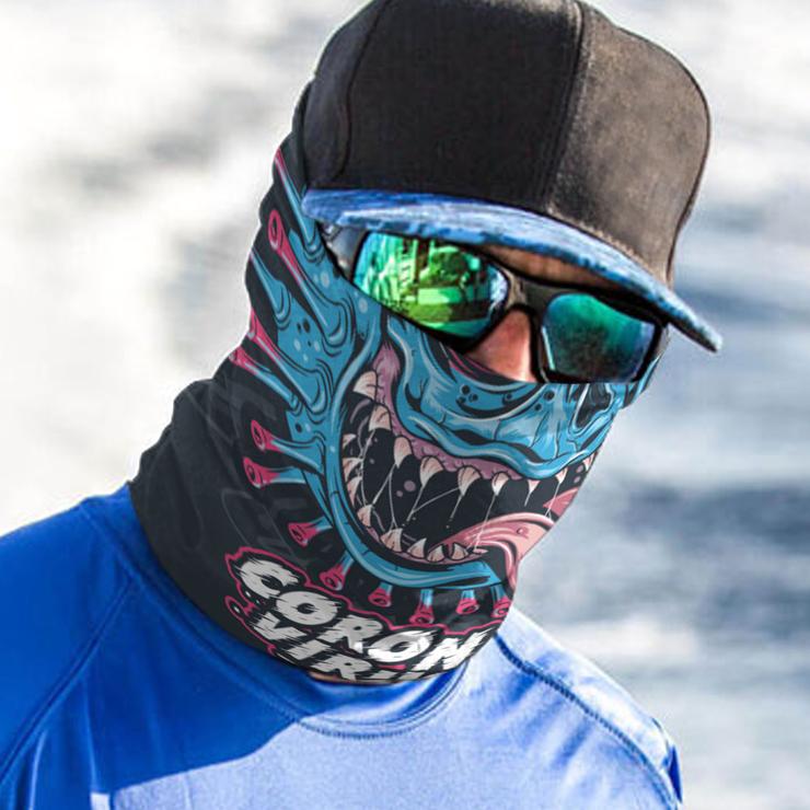 WelcomeNative Monster Face Bandana Face Mask, Halloween Neck Gaiter #01