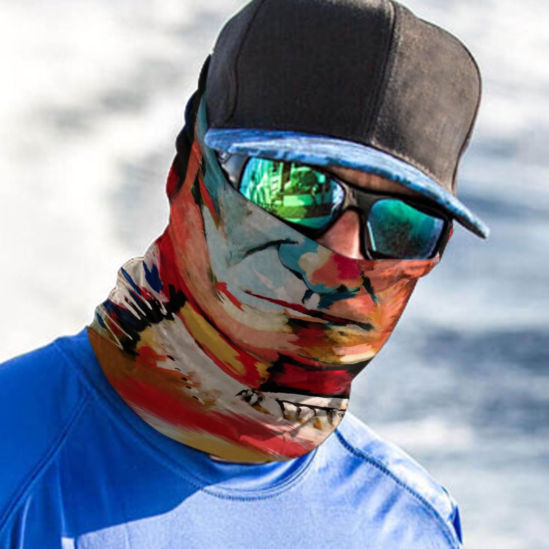 WelcomeNative Chief Head Bandana Face Mask, Native American Neck Gaiter #08