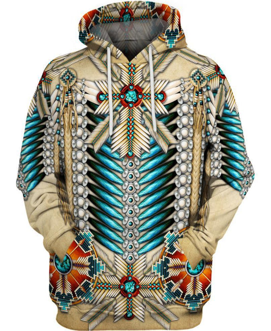 WelcomeNative Native Bright Motifs 3D Hoodie, All Over Print Hoodie, Native American