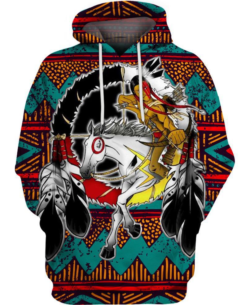 WelcomeNative Native Horse Hoodie, All Over Print Hoodie, Native American