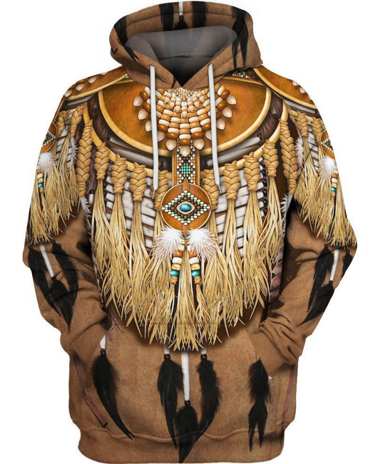 WelcomeNative Native Patterns Feathers 3D Hoodie, All Over Print Hoodie, Native American