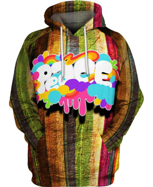 WelcomeNative Multicolor Peace 3D Hoodie, All Over Print Hoodie, Native American