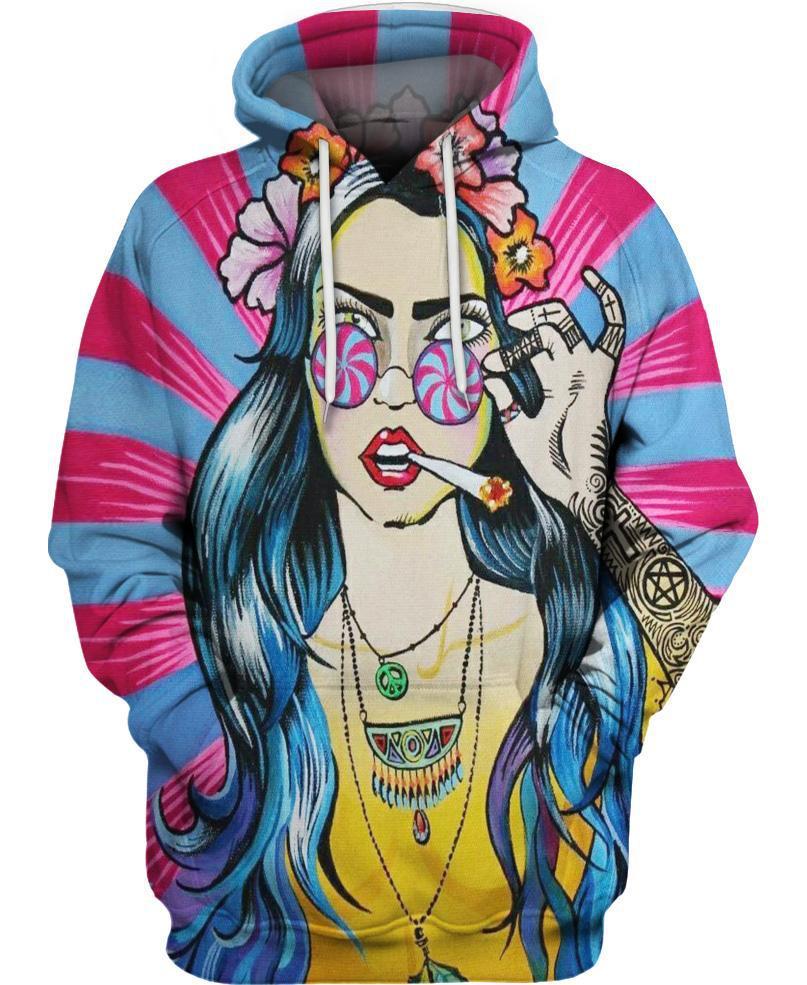 WelcomeNative Long Haired Girl 3D Hoodie, All Over Print Hoodie, Native American