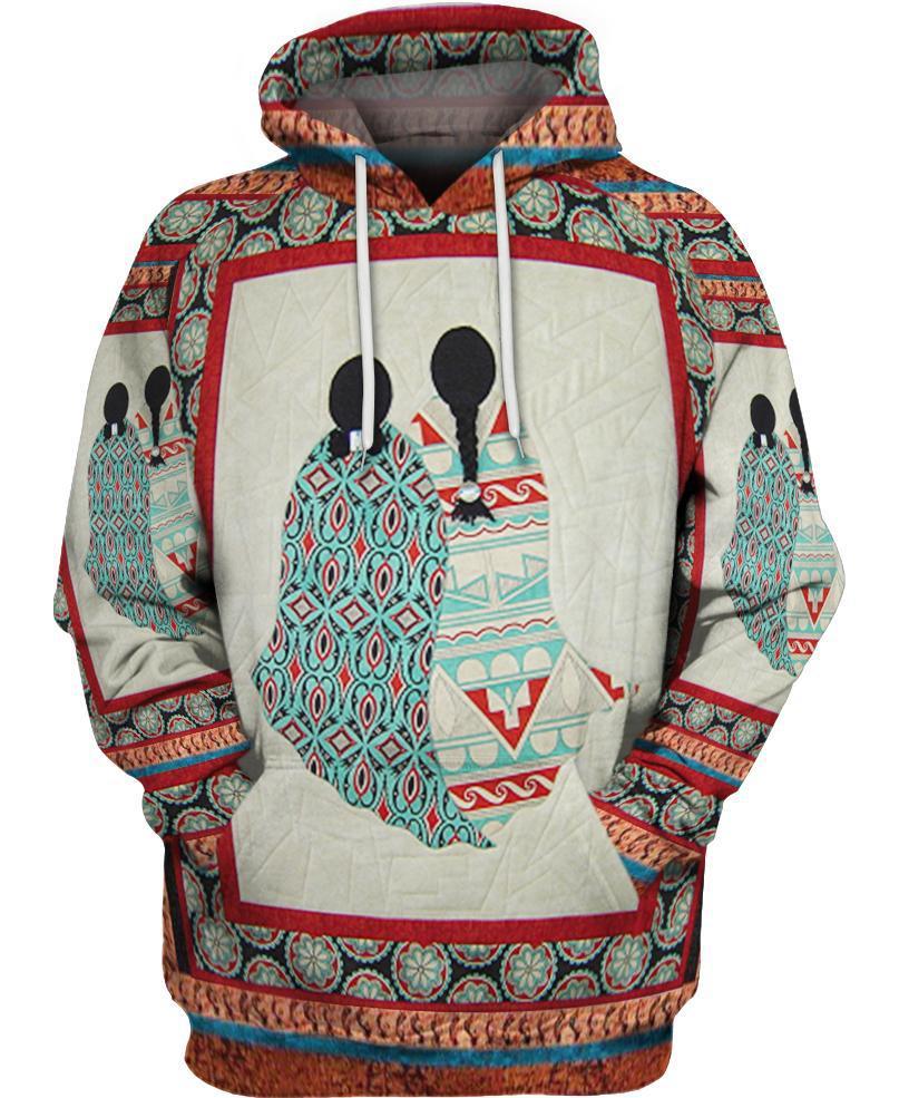 WelcomeNative Two Girls Motifs Bedding Set, 3D Bedding Set, All Over Print, Native American