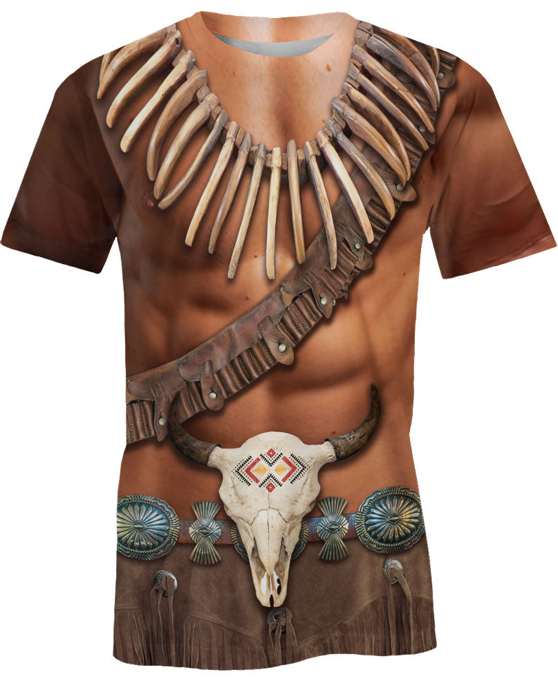 WelcomeNative Brown Skin Pattern Native American 3D Hoodie, All Over Print Hoodie