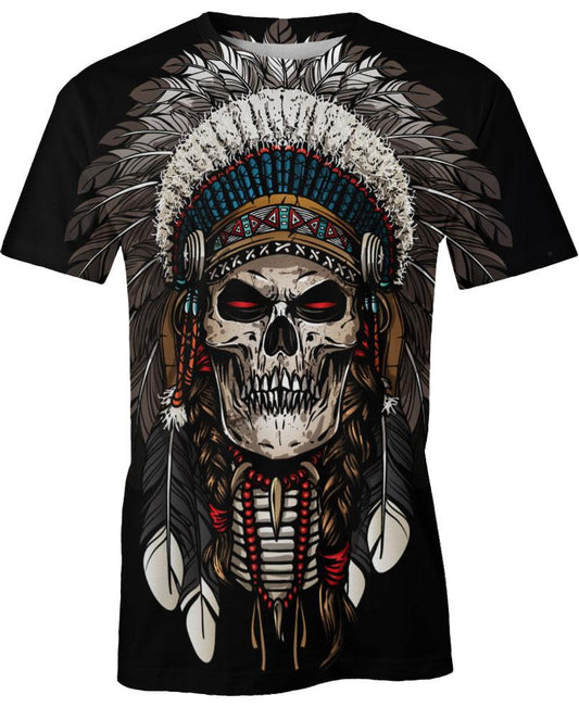 WelcomeNative Native American Skull  3D Hoodie, All Over Print Hoodie, Native American
