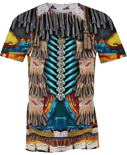 WelcomeNative Blue Native Motif, 3D T Shirt, All Over Print T Shirt, Native American