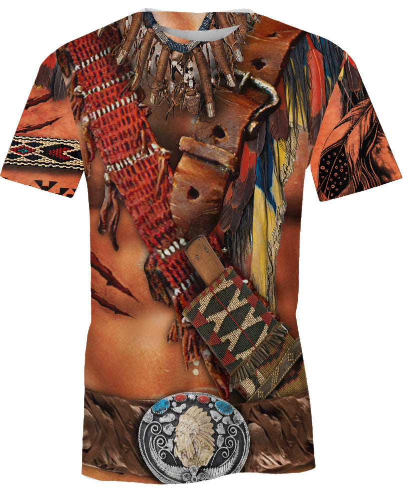 Warrior Style Native Ameican All Over Printed Shirt