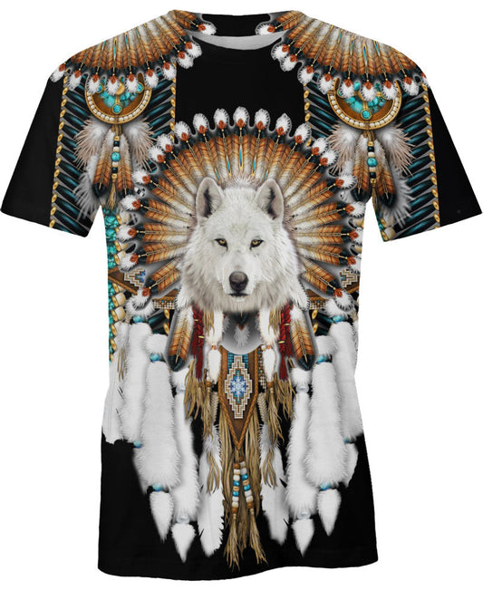 WelcomeNative Native Wolf, 3D T Shirt, All Over Print T Shirt, Native American