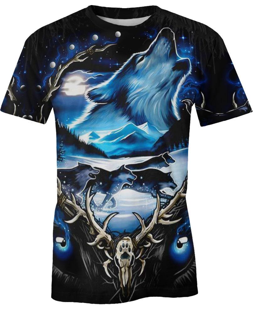 WelcomeNative Galaxy Wolf Bedding Set, 3D Bedding Set, All Over Print, Native American