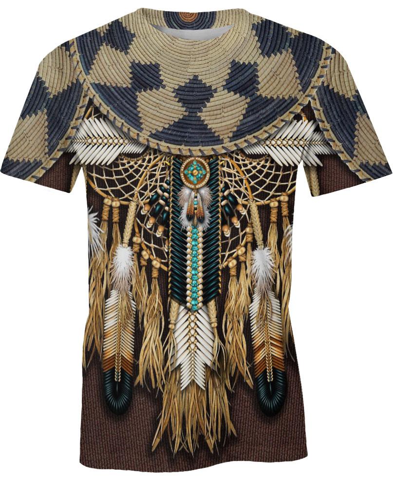 WelcomeNative Brown Native Bead Dreamcatcher 3D Hoodie, All Over Print Hoodie, Native American