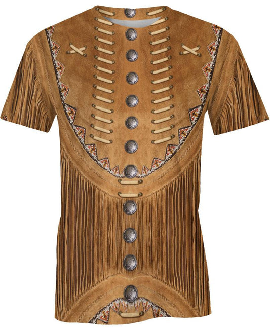WelcomeNative Brown Native Jacket Style 3D Hoodie, All Over Print Hoodie, Native American