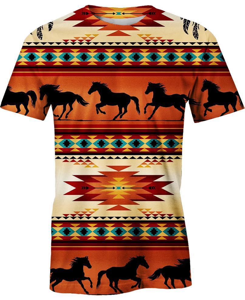 WelcomeNative Native Horse Pattern Hoodie Dress, 3D Hoodie Dress, All Over Print Hoodie Dress