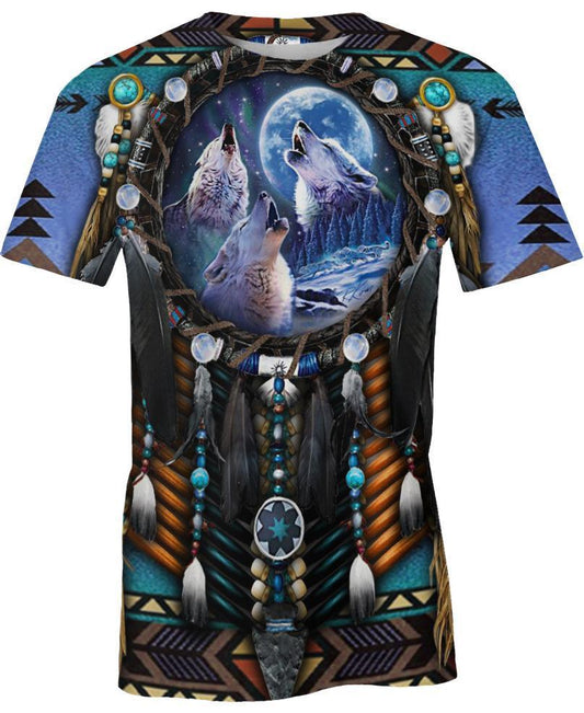 Blue Wolf Dreamcatcher - Welcome Native Spirit